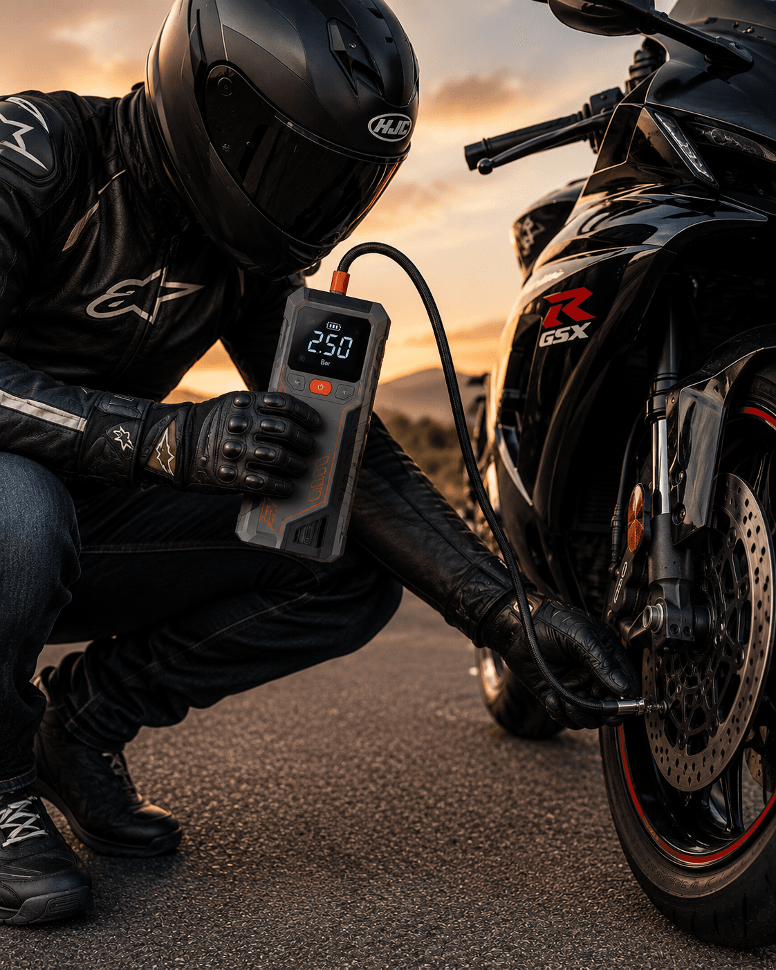Uso do compressor em moto
